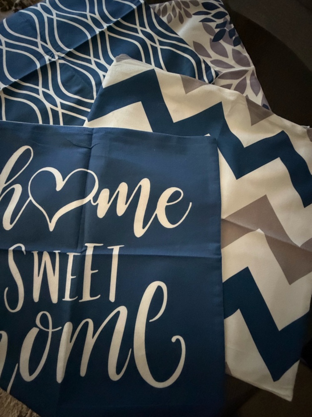Blue and White Decorative Pillow Covers Set of 4